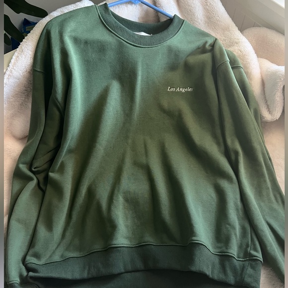 Olive Green Oversized Crewneck - Picture 4 of 6